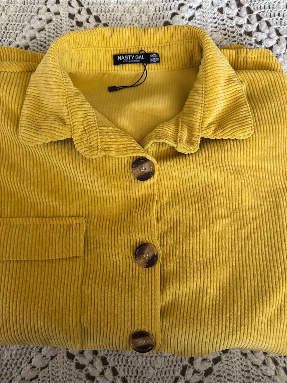 Nasty Gal Mustard Yellow Corduroy-Trim Top - Picture 6 of 6
